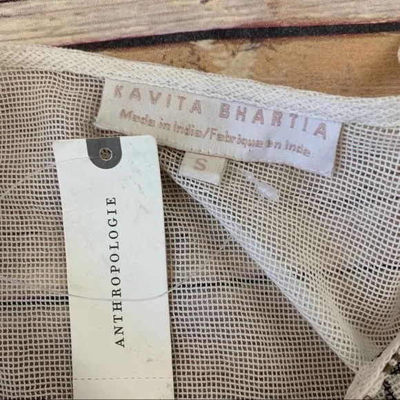 Kavita Bhartia cream embroidered sheer tunic top - Picture 6 of 11